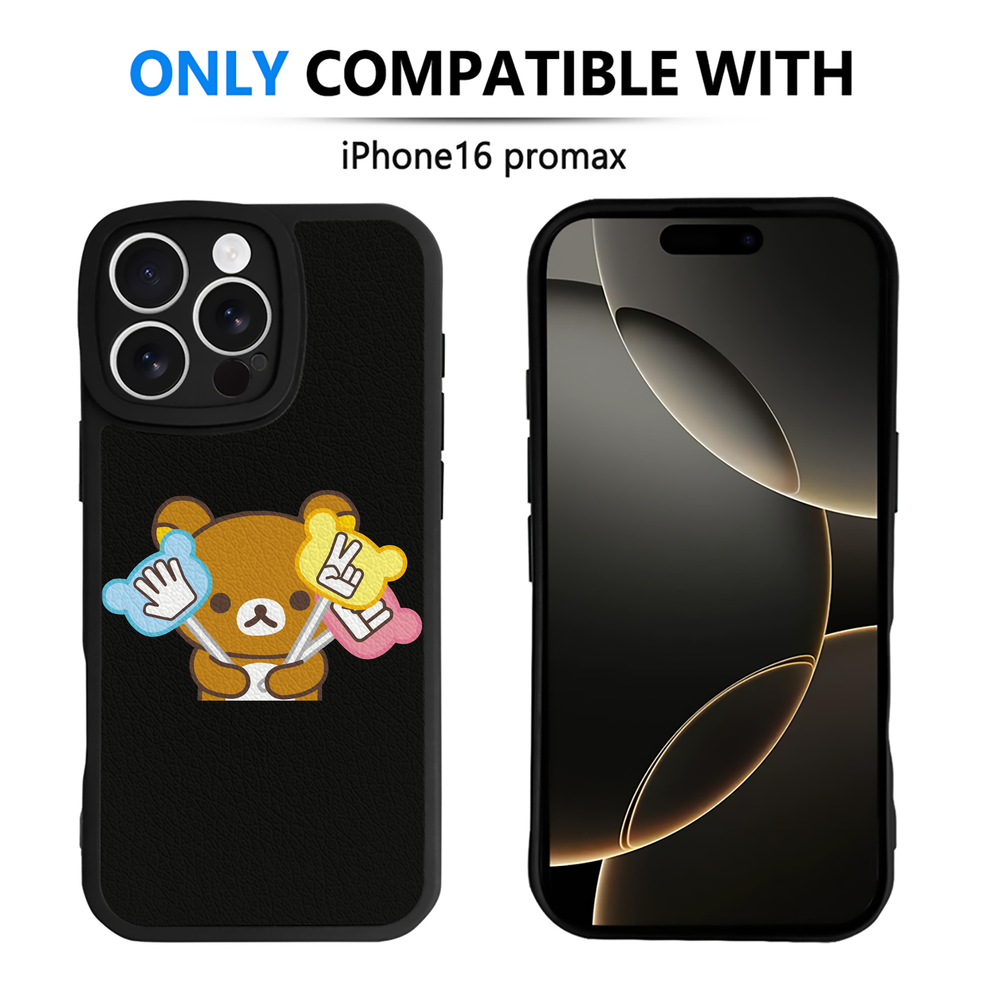 （画像用） リラックマ リラックマ キイロイトリ Rilakkuma Korilakkuma Kiiroitori 【iPhone 16シリーズ対応】シリコンスマホケース（レザー調） 材質：シリコン